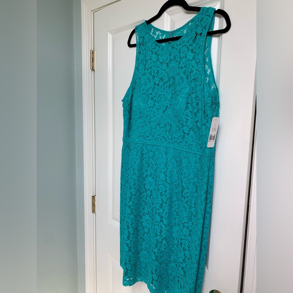 NWT Donna Morgan Harlow Dress, Teal, Size 18